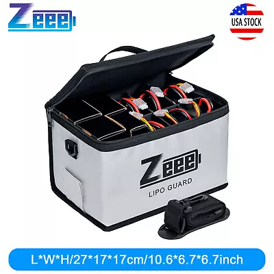 Zeee Lipo Battery Fireproof Guard Large Capacity Safe Bag for Charge & Storage - Image 1 of 4