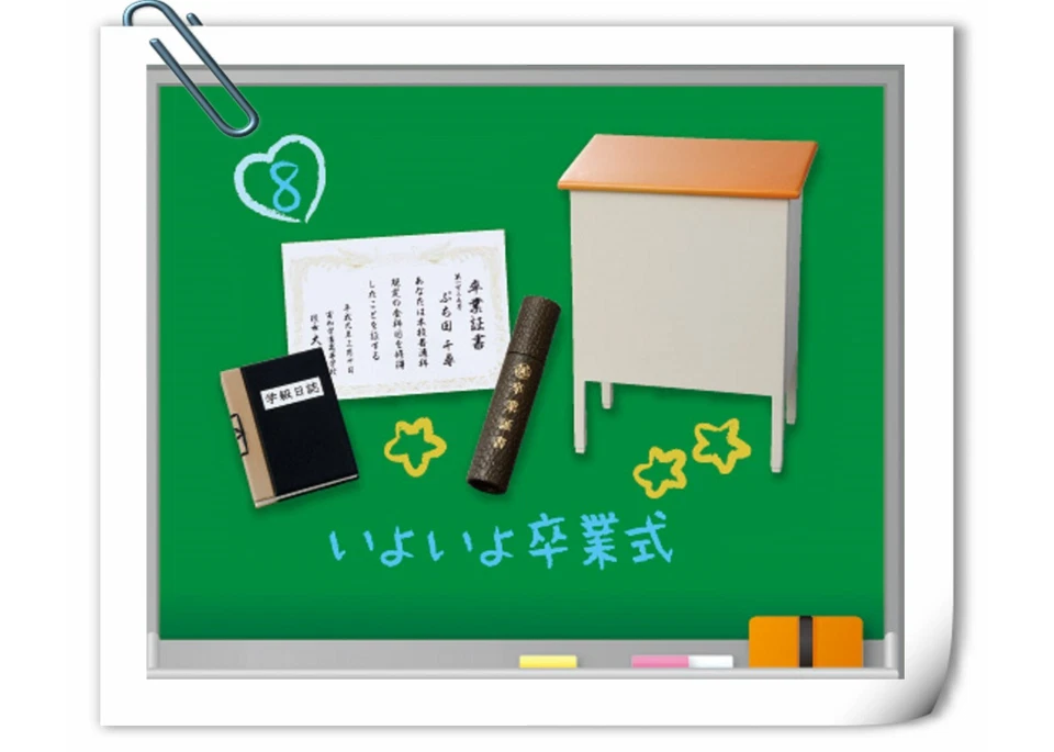 Re-Ment Dollhouse Miniature High School Full Set of 8 Pcs