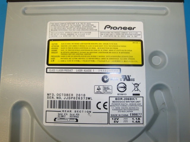 Pioneer BDR-206BK 12X SATA BD XL Internal Blu-ray Disk Writer Burner & Media - Image 1 of 1