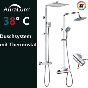 Thermostat Duschsystem Duschpaneel Regendusche Massage Duschset mit Handbrause - Bild 1 von 46