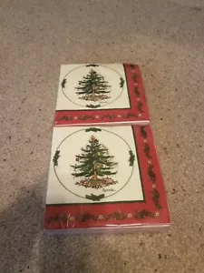 80 Spode Christmas tree 3-ply paper lunch lunch kitchen napkins new in pack - Picture 1 of 2