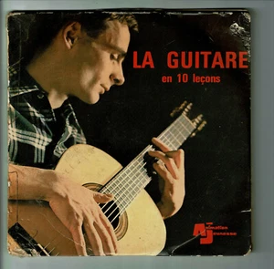 LA GUITARE EN 10 Leçons 2 x Vinyles 33T 17 cm LIVRE 28 Pages DOBBELAERE DUMAS - Picture 1 of 9