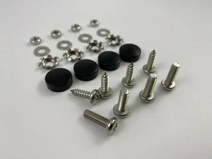 Black METAL License Plate Screw Caps With FREE Screws - Bild 1 von 7