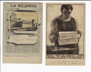 2 Italian Art Postcards Propaganda Newspapers The Scale & Class Struggle - Picture 1 of 2