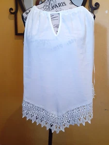 Blusa blanca con tiras de espagueti para mujer talla grande - motociclista boho hippie - Imagen 1 de 17