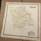 Oryginalna mapa atlasu 1873 Highland PA Chester County A R Witmer Businesses