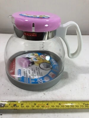 GRAN Tetera de Vidrio con Mango Superior y Protector Inferior de Plástico Color ROSA  Foto 1 de 4