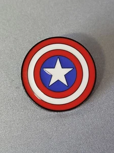 Marvel Comics Captain America Shield Logo Thick Metal Enamel Pin 1 1/4" tall - Picture 1 of 3