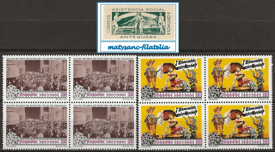 ESPAÑA 1996. EDIFIL 3406/3407 EN BLOQUE DE 4 "CINE ESPAÑOL". MNH*** - Imagen 1 de 1