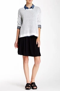 Eileen Fisher Short Pleated Skirt, Black, Petite M, PM MP - Picture 1 of 3