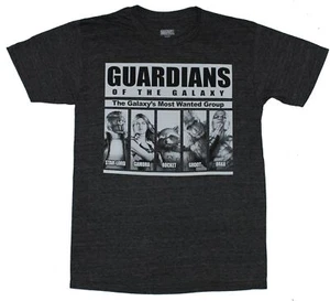 Guardians of the Galaxy Adult New T-Shirt - Wanted Black And White Poster Pic - Picture 1 of 1