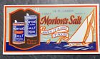 Morton Salt Box Logo Sailboat Blotter Vintage Advertising Mini Sign C1950