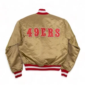 Vintage San Francisco 49ers Starter Jacket Satin Gold Forty Niners Size Medium - Bild 1 von 12