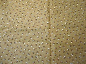 Lecien Floral Collection Tiny Floral on Carmel Cotton Fabric 18x44 - Picture 1 of 5