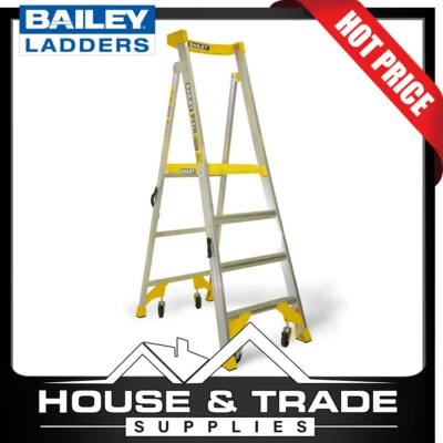 Bailey Platform Ladder 1.2m 4 Step Aluminium Stepladder P170 FS13539 - image 1 of 4