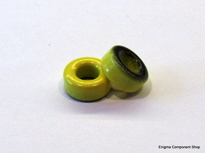 2/5/10 X T37-6 Yellow Ferrite Ring Toroid. Micrometals. UK Seller-Fast Dispatch. • 1.59£