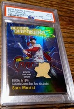 2003 Stan Musial Topps Chrome Record Breakers RELIC Refractor PSA 9 MINT HOF WOW