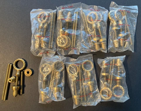 7 Pairs (14 Pcs) NOS VINTAGE CHEVAL MIRROR MOUNTING HARDWARE Swing Style +Extras Cover