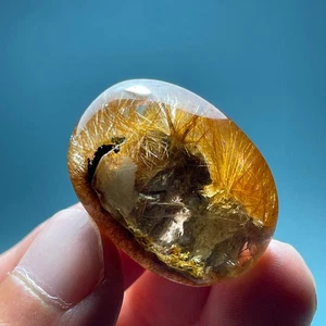 84Ct Curación Raro Claro Color Natural Rutilo Cristal Cuarzo Reiki Espécimen Colgante - Imagen 1 de 11