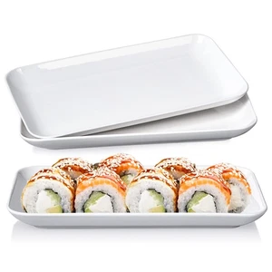 Platos para servir rectangulares blancos de 8 pulgadas - Juego de platos grandes para servir platos de ensalada -... - Imagen 1 de 6