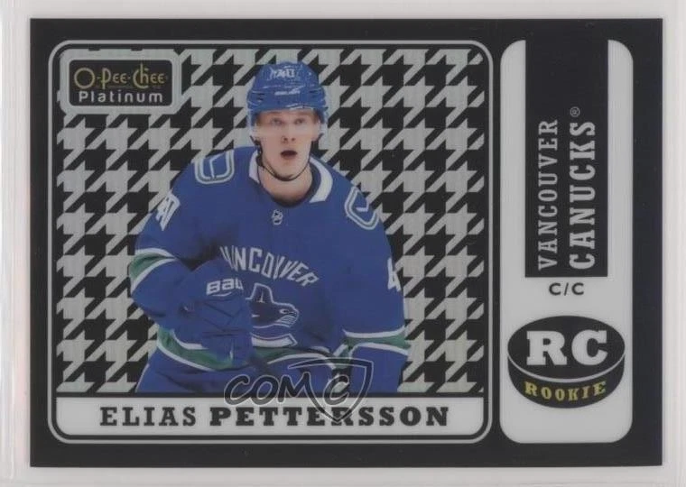 2018-19 O-Pee-Chee Platinum Retro /25 Elias Pettersson #R-100 Rookie RC - Image 1 of 2