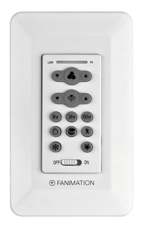 Fanimation TW206D DC reversible Fan and Light Wall Remote Control - Grey - Image 1 of 1