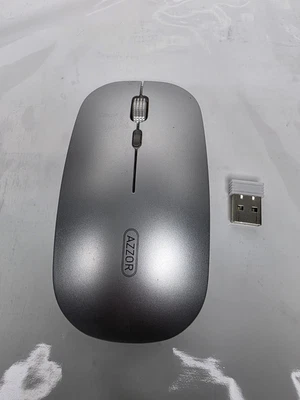 Azzor Rechargeable 2.4GHz Wireless Mouse Ultra-thin Mouse  With USB Silver  - Image 1 of 4