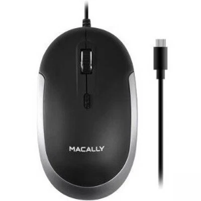 Macally USB-C Optical Quiet Click Mouse for Mac/PC Black & Space Gray - Image 1 of 4