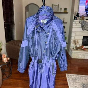 Vintage Downhill Racer Einteiler Skianzug, lila, Größe M - Bild 1 von 11