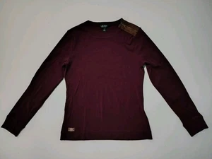 Sudadera para mujer Lauren Ralph Lauren parcheada codo granate talla M cremallera hombro  - Imagen 1 de 9