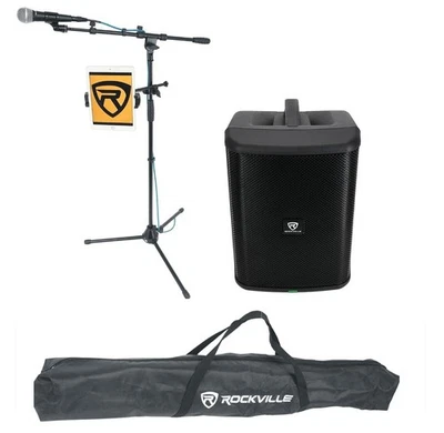 Altavoz recargable Rockville TITAN ONE PRO Street Performance + micrófono + soporte para tableta Foto 1 de 4