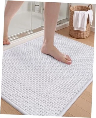  Alfombras de baño de chenilla ultra suaves con respaldo de goma antideslizante, lavables a máquina,  Foto 1 de 4