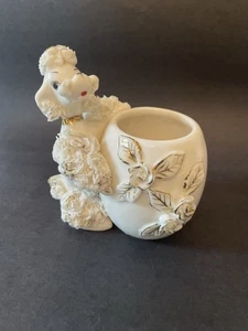 Vintage Lefton spaghetti barboncino comò decorazione portasigarette fioriera - Foto 1 di 9