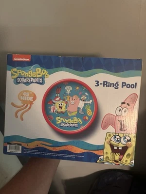 SpongeBob SquarePants 3-Ring Inflatable Swimming Pool, Portable Outdoor/Indoor - Image 1 of 4