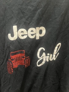 Size 3XL Jeep Girl Womens Black T-Shirt Short Sleeve Red Glitter Graphic Tee - Picture 1 of 5