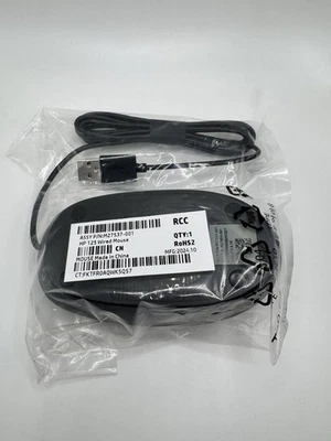 HP 125 M27537-001 USB Wired Desktop Mouse, BLACK, NEW - Image 1 of 4
