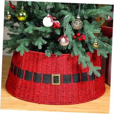  Collar de árbol de Navidad rojo ratán para árboles artificiales 23,6 pulgadas Navidad  Foto 1 de 4