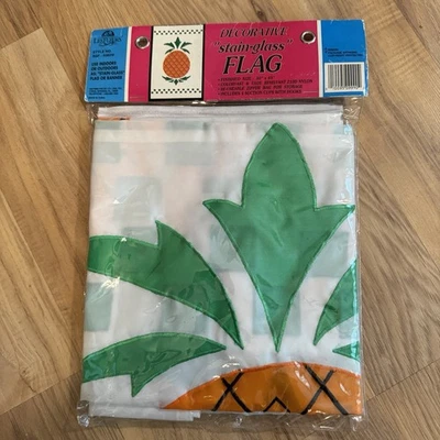 BANDERA O PANCARTA DECORATIVA PIÑA 30" X 45" LesFleurs Interior Exterior NUEVO Foto 1 de 4