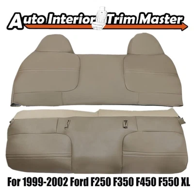 For 1999 Ford F250 F350 F450 F550 XL Super Duty Bench Bottom&Back Seat Cover Tan - Image 1 of 4