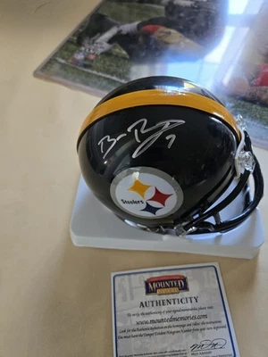 Мини-шлем с автографом Бена Ротлисбергера с креплением сертификат памяти - Изображение 1 из 4