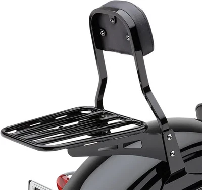 Cobra Black Tubular Sissy Bar Luggage Rack Honda Shadow ACE 1100 95-01 - Image 1 of 4