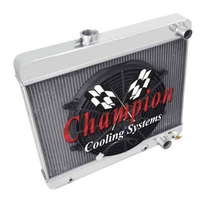 Radiador ER Champion 3 filas con ventilador de 14" para motor Buick Skylark V8 1965 #CC1651 Foto 1 de 4