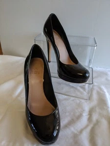 Vince Camuto Sarika Pump Size 8.5B Platform Stiletto Heels Black Patent - Picture 1 of 7