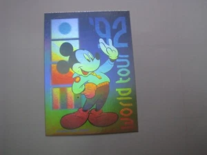 Disney Double Sided Hologram Card Mickey Mouse World Tour '92 Rare Disneyland - Picture 1 of 2