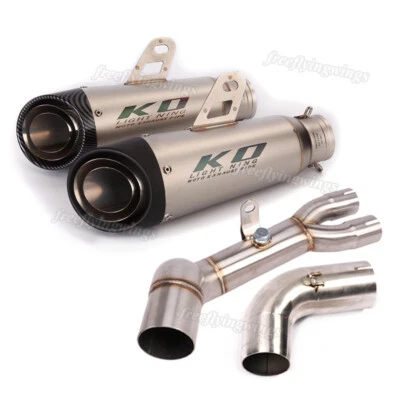 For Honda CB1000R 2009-2018 Mid Connect Pipe Muffler Tips Slip On Exhaust System - Image 1 of 4
