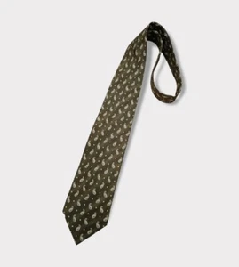 LANVIN Brown/Beige Geometric Paisley Silk LUXURY Tie FRANCE - Picture 1 of 3