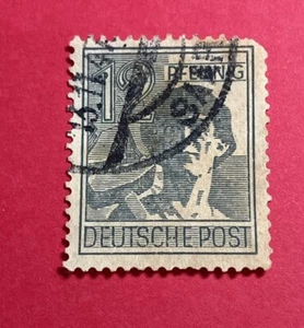 DEUTSCHE POST DEUTSCHLAND BRIEFMARKE 10 Pf, gebraucht, grün - Bild 1 von 2