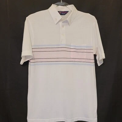 Pullover tejido cuello abotonado blanco torneo flecha de colección para hombre talla M bolsillo Foto 1 de 4