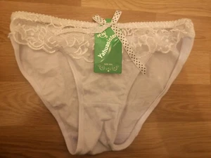 Sexy Ladies Womens White Lace Briefs Underwear Size M Cotton - Picture 1 of 2
