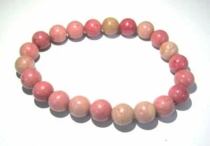 Rhodonit Kristall Edelstein Perlen Armband Modeschmuck Geschenk Wellness Energie - Bild 1 von 1